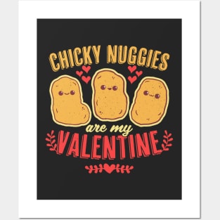 Chicky Nuggies Are My Valentine Funny Kawaii Valentine's Day Posters and Art